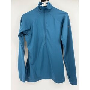 Nike Pro Blue Dri-FIT Quarter Zip Long Sleeve Athletic Shirt Top Women's L